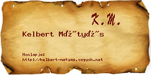 Kelbert Mátyás névjegykártya